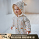 OAK FAMILY秋冬新品寶寶夾棉連體衣新生嬰幼兒連帽保暖全棉爬服嬰兒衣服 綠野仙蹤 90cm