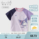 戴維貝拉（DAVE＆BELLA）【庫(kù)洛米聯(lián)名】?jī)和绦渖弦屡痶恤夏季新款寶寶衣服小童套頭衫 夢(mèng)幻紫【現(xiàn)貨】 130 cm（建議身高120-130cm）