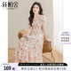 絲柏舍碎花連衣裙2025夏裝新款女高腰A字甜美度假風(fēng)方領(lǐng)中長(cháng)裙
