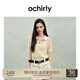 歐時力OCHIRLY 亞麻混紡鏤空polo領(lǐng)短袖針織衫女上衣2025春夏新款 米黃 S