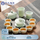 蘇氏陶瓷（SUSHI CERAMICS）翡翠玉功夫茶具套裝羊脂玉陶瓷三才蓋碗青瓷茶壺禮盒裝節(jié)日禮物