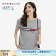 TOMMY HILFIGER【輕柔感】夏季女裝純棉優(yōu)雅通勤輕薄休閑百搭短袖T恤J1635 灰色030 XS (推薦：80-100斤)