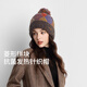 卡蒙（Kenmont）加厚加絨保暖毛絨毛線帽女冬天百搭毛球帽子大頭圍針織帽km-9498