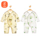 貝瑞加（Babyprints）寶寶連體衣2件裝嬰兒純棉滿月服四季長(zhǎng)袖哈衣薄款家居睡衣 果熊66