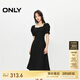ONLY 2025春季氣質(zhì)復古方領(lǐng)泡泡袖中長(cháng)款連衣裙女|125107026