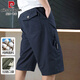 皮爾卡丹（pierre cardin）純棉過(guò)膝半截大褲衩七分短褲夏季薄款男士潮流百搭直筒休閑工裝褲 555黑藍色 （純棉七分褲） 2XL 【130-150斤左右】