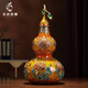 春錦秋鯉黃銅工藝品葫蘆擺件中式家居客廳酒柜玄關(guān)裝飾新居喬遷禮品 【順豐】花開富貴大號銅葫蘆（禮盒包裝）