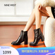 NINE WEST/玖熙高跟短靴尖頭女鞋黑色時尚短筒靴 NG407008KK 黑色36