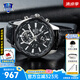 卡西歐（CASIO）手表男EDIFICE休閑3D世界地圖商務(wù)男士石英送男朋友情人節(jié)禮物 EFR-304BL-1A鬧鐘+3D表盤