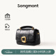 Songmont山下有松小號巧克力包新款牛皮斜挎鏈條軟手機包 黑色(現貨)