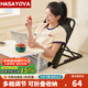 HASAYOVA床上靠背座椅宿舍大學(xué)生懶人沙發(fā)折疊便攜躺椅老人臥床折疊椅 黑色中號【6檔調(diào)節(jié)+可調(diào)靠枕】