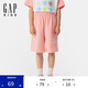 GAP女童2025夏季新款水漿印logo松緊腰針織短褲寬松兒童裝762909