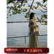三吉黑花【夢華錄】新中式掛脖吊帶裙南法度假風(fēng)連衣裙今年漂亮 青綠 現(xiàn)貨 S
