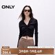ONLY秋季休閑時(shí)尚氣質(zhì)V領(lǐng)修身短款針織衫女|124324011 H1Z 黑色 M