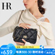 HR赫蓮娜女包頭層牛皮鏈條包輕奢優(yōu)雅單肩斜跨包菱格小方包生日禮物 黑色
