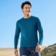 灰殼戶(hù)外男美利奴羊毛速干衣100%美麗諾打底衫長(cháng)袖登山運動(dòng)貼身內衣 孔雀藍 -【250gsm】17.5μm L -推薦155-170斤