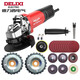 德力西電氣（DELIXI ELECTRIC）角磨機(jī)切割機(jī)家用手磨機(jī)磨光機(jī)打磨機(jī)手磨機(jī)砂輪機(jī)GD1365電動(dòng)工具 鏈條鋸木材切割套餐 大功率800W