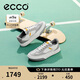 愛步（ECCO）25年夏新款牛皮厚底潮流板鞋男街頭539804 白色/鴿子灰/水泥灰 42