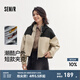 森馬（Semir）防護外套|外套女短款連帽oversize秋季潮酷拼色三防夾克戶外 卡黑色調(diào)00459 M