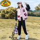 G.DUCKKIDS女童春秋裝棒球服套裝2025新款春秋運動服中大童女孩秋冬兩件套潮 G字粉色棒球服套裝 150 【適合身高145左右】