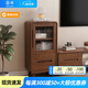 慕瀾電視柜茶幾組合北歐風(fēng)2024新款客廳家用實(shí)木框小戶型收納儲物柜子 邊柜DJ2015胡桃色50*34.5*100CM