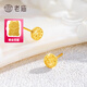 老廟黃金碎碎金耳釘足金圓碎金金耳飾送老婆女友生日七夕節(jié)日禮物 約1.1g