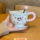 GIOIOins風(fēng)小狗馬克杯高顏值杯子陶瓷情侶水杯送女生生日禮物伴手禮品 粉色波點(diǎn)小貓+專屬勺