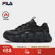 斐樂(lè)（FILA）官方女鞋加絨可頌鞋面包老爹鞋運(yùn)動(dòng)鞋冬季新款休閑 黑/影黑灰-BD 36.5