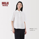 無印良品（MUJI）女式 涼感 襯衫領(lǐng)短袖襯衫女士襯衣女裝25年夏季上衣涼感物語 白色 L (165/88A)