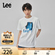 Lee商場(chǎng)同款24新品舒適版圓領(lǐng)草圖印花男短袖T恤LMT0069223RX 白色 XL