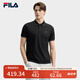 FILA 領(lǐng)航POLO|斐樂官方男裝針織POLO2025夏季新款時(shí)尚休閑涼感短袖 正黑色-BK XL 180/100A/XL