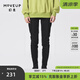 幻走（MOVEUP）【商場(chǎng)同款】2023冬季新款加絨口袋設(shè)計(jì)師牛仔小腳褲女 牛仔黑 29