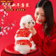 憨憨寵新年唐裝狗狗棉衣服冬季比熊小型犬衣服寵物泰迪衣服冬季過(guò)年四腳 新年裝白邊唐裝 S號(hào)建議體重3-5斤
