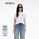 MO&Co.【抗菌防螨】T恤春秋愛心切割水鉆綴飾刺繡短袖黑色白色 漂白色 M