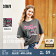森馬（Semir）短袖t恤女中長(cháng)款寬松顯瘦萌寵印花上衣2025夏裝新款透氣套頭衫 褐灰20867-系蝴蝶結的小狗 M