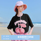 樂町甜美少女感字母櫻桃印花T恤女夏季新款寬松oversize短袖 黑色（現(xiàn)貨） S
