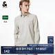 杰克·瓊斯（JACK&JONES）春季新款簡約襯衣百搭外套反光字母男士綠色環(huán)保面料長袖襯衫男裝 C47幻影灰 L