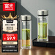 富光玻璃杯雙層帶茶隔大容量水杯 高檔商務泡茶杯 高硼硅杯子500ml
