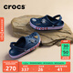 crocs卡駱馳洞洞鞋貝雅卡駱班輕便耐磨一腳蹬休閑鞋|205089 深藍(lán)/辣椒紅-4CC 41 /42(260mm)
