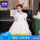 羅蒙畢業(yè)演出主持人禮服女童畢業(yè)白色公主裙生日花童鋼琴 白色130