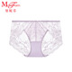 曼妮芬25夏季新款性感女士中低腰蕾絲內褲 透氣無(wú)痕底褲短褲 090紫色 L 165/95