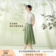 香影新中式國風(fēng)套裝裙子女2025夏季新款時尚盤扣上衣半身裙兩件套 果綠T842421 M
