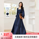 梵希蔓法式方領(lǐng)牛仔連衣裙女2024年秋季新款收腰顯瘦氣質(zhì)通勤裙子 M9059 深牛仔藍(lán) XL