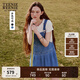 Teenie Weenie小熊連衣裙女2025年夏季新款學院風活力牛仔背帶裙短裙女 淺藍色 M