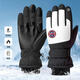 紅蜻蜓手套冬季男騎行保暖防寒風(fēng)電動(dòng)摩托車(chē)加絨厚觸屏戶(hù)外女棉滑雪手套 717滑雪男款-黑白 防風(fēng)防潑水