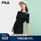 FILA 斐樂官方女子針織連衣裙2025夏新款時尚簡約休閑修身連身裙 正黑色-BK L