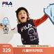 FILA斐樂(lè)童裝兒童套頭衛(wèi)衣冬季新款男童小童加絨保暖上衣可愛(ài) RD寶藍(lán)-NV 130