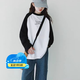 莞町青少女大童t恤12-15歲洋氣長袖打底衫初高中學(xué)生2025新款春秋裝 c211#黑白色 160 cm