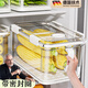 WCZ德國高端冰箱收納盒整理盒透明食物保鮮盒食品級雞蛋儲存盒蔬菜水 隱藏把手丨帶密封圈白 單件裝