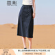 香影a字工裝半身裙女2025夏裝新款藏青中長(zhǎng)抽繩氣質(zhì)高腰開叉裙子 藏青 L